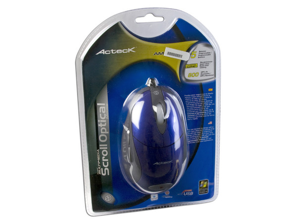 Mouse Acteck AM-1500 Óptico, USB. Color Azul