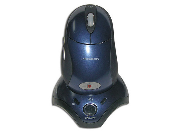 Mouse Acteck AM-1500RF Óptico Inalámbrico, USB con Cargador de Baterías. Color Azul con Negro