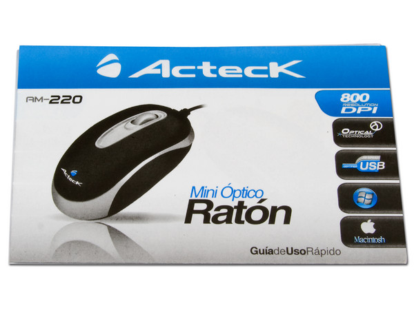 Mini Mouse Acteck AM-220 Óptico, USB. Color Negro