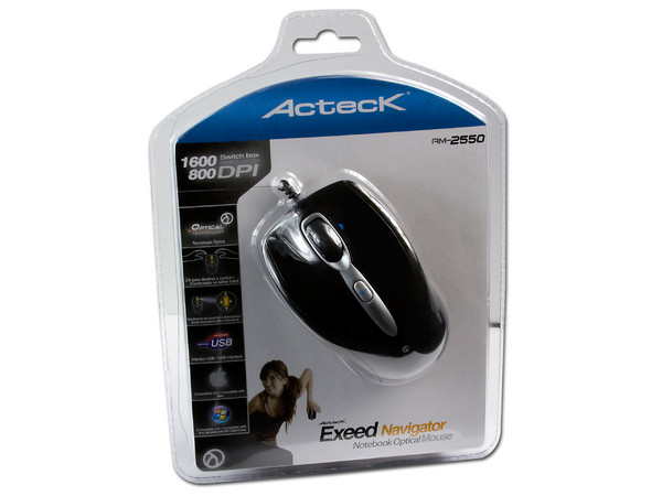 Mouse Acteck Exeed Navigator AM-2550 Óptico, USB. Color Negro