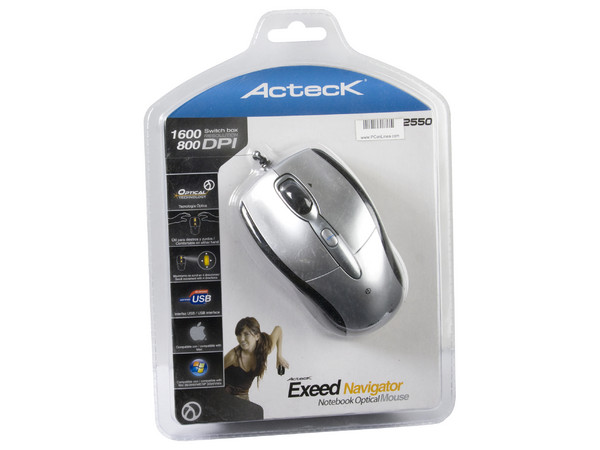 Mouse Acteck AM-2550 Óptico, USB. Color Plateado