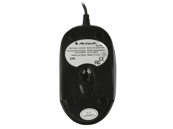 Mouse Acteck AM-340 Óptico, USB. Color Negro