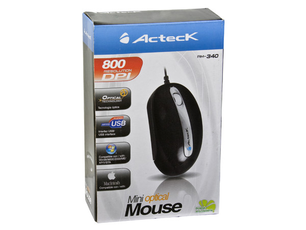 Mouse Acteck AM-340 Óptico, USB. Color Negro