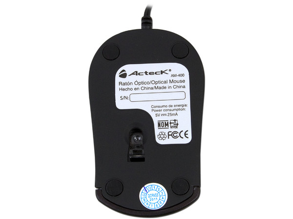 Mini Mouse Óptico Acteck Movimate AM-400re, retráctil, USB.