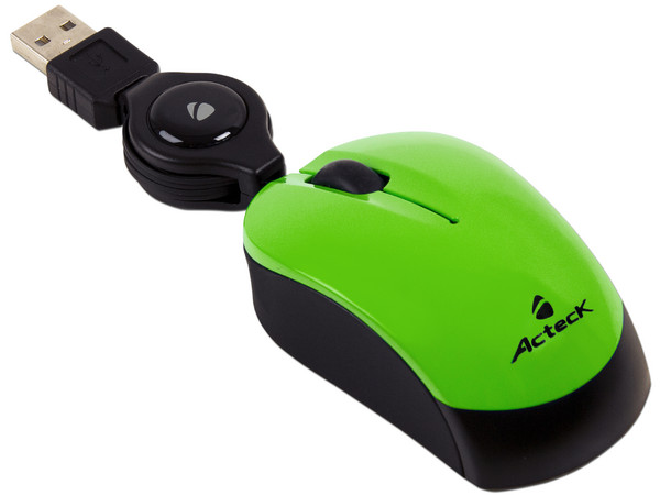 Mini Mouse Óptico Acteck Movimate AM-400re, retráctil, USB.