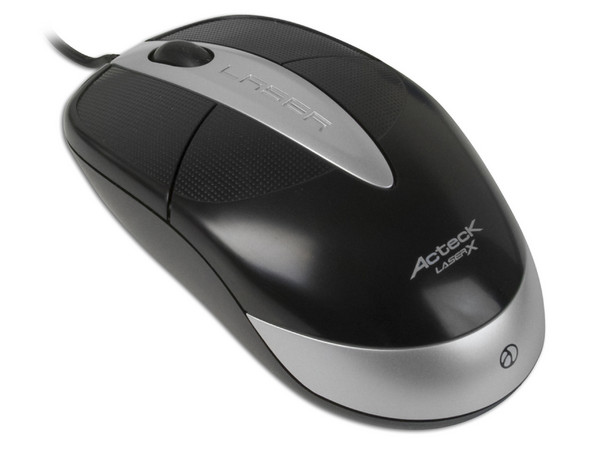 Mouse Acteck AM-RX1 Láser, USB. Color Negro/Plateado