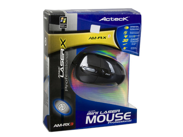 Mini Mouse Acteck Láser Profesional, USB/PS2. Color Negro