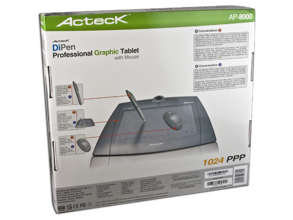 Tableta Gráfica Profesional DiPen 8000 con Mouse