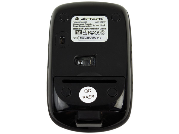 Mouse Acteck Slim traveller AM-420RF Óptico Inalámbrico, USB. Color Negro