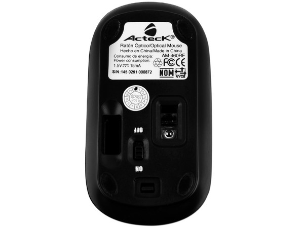 Mini Mouse Acteck Workmate AM-460RF Óptico Inalámbrico, USB. Color Negro