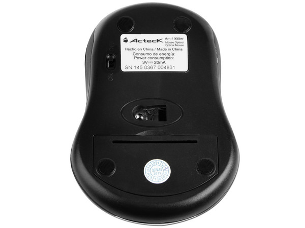 Mouse Óptico Acteck Exeed Traveller AM-1900RF, Inalámbrico, USB. Color Negro