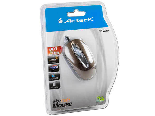 Mini Mouse Acteck AM-220 Óptico, USB. Color café