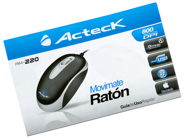 Mini Mouse Acteck AM-220 Óptico, USB. Color azul