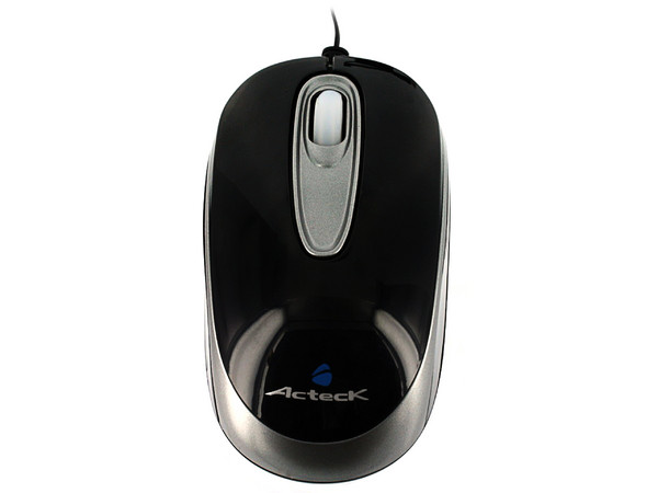 Mini Mouse Acteck AM-220re Óptico, retráctil USB. Color negro