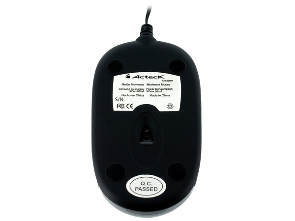 Mini Mouse Acteck AM-220re Óptico, retráctil USB. Color rojo