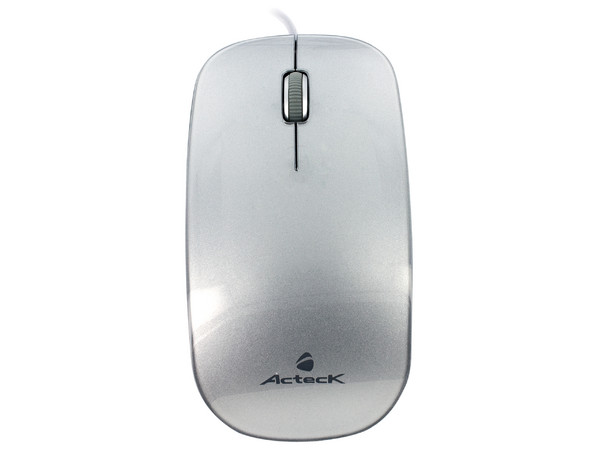Mouse Acteck Workmate Ultra Slim Óptico, USB. Color Plata