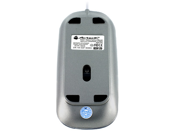Mouse Acteck Workmate Ultra Slim Óptico, USB. Color Plata