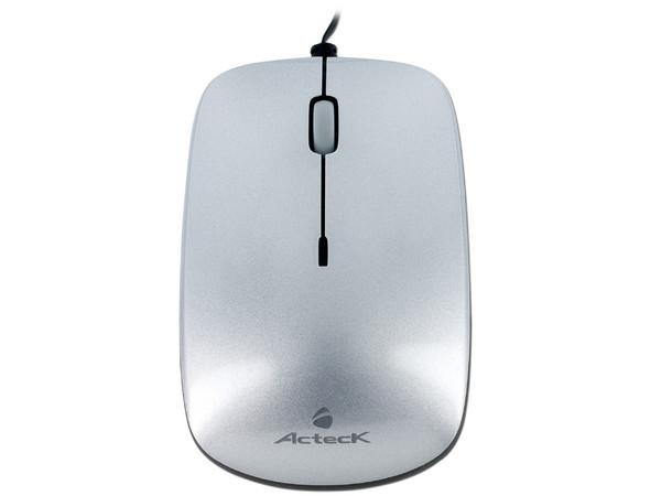 Mouse Retráctil Acteck Slim Traveller Óptico, USB. Color Plateado