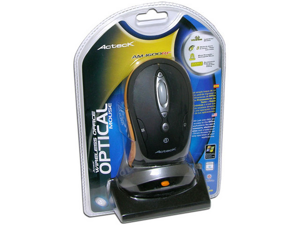 Mouse Acteck AM-1600RF Óptico Inalámbrico, USB con Cargador de Baterías. Color Negro