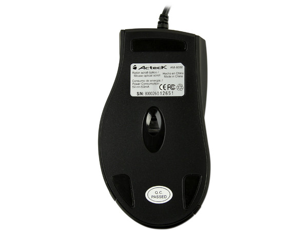 Mouse Acteck AM-6000 Óptico, USB. Color Negro