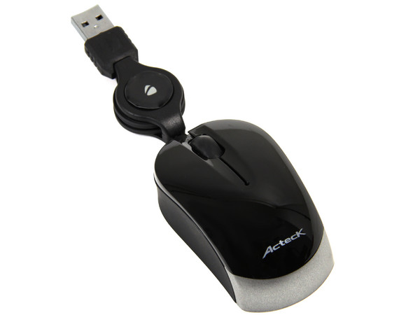 Mini Mouse Óptico Acteck Movimate AM-400, retráctil, USB.