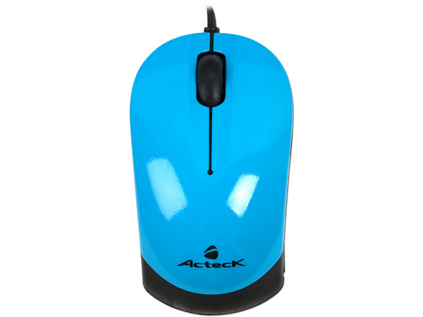 Mini Mouse Acteck AM-400 Óptico, retráctil USB. Color Azul