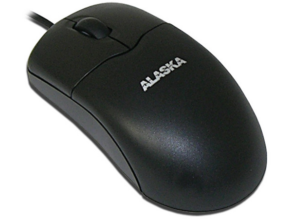Mouse Óptico Alaska, PS/2. Color Negro