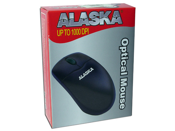 Mouse Óptico Alaska, PS/2. Color Negro