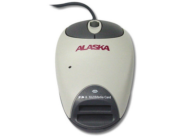 Mouse Alaska Optico LYNX MI, 2 Botones, con Scroll y lector de tarjeta Memory Stick, Secure Digital y Multimedia, Interfase USB.