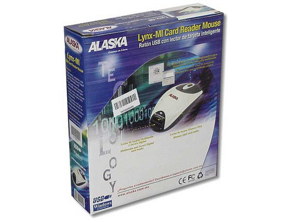 Mouse Alaska Optico LYNX MI, 2 Botones, con Scroll y lector de tarjeta Memory Stick, Secure Digital y Multimedia, Interfase USB.