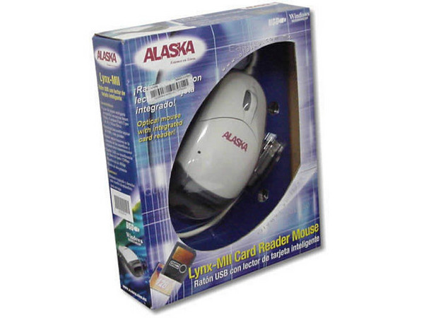 Mouse Alaska Óptico LYNX M2, 2 Botones, con Scroll y lector de tarjeta Compact Flash y Smart Media Cards, Interfase USB.