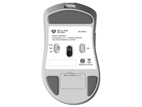 Mouse Gamer Balam Rush Drift Perform MG5, hasta 12000 dpi, 5 Botones, Bluetooth. Color Blanco.