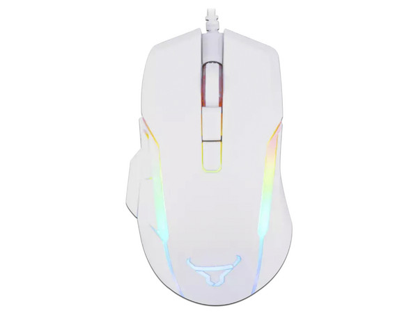 Mouse Óptico Gamer Batauro Balancer PWM3325 , hasta 16000 dpi, Iluminación RGB, USB. Color Blanco.
