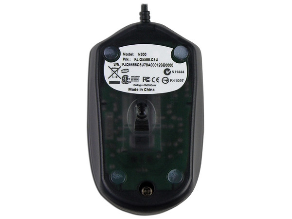 Mini Mouse BenQ N300, Óptico color Negro, USB y PS/2