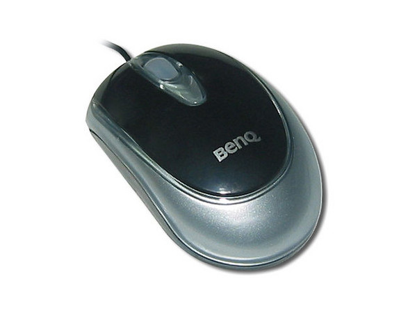 Mini Mouse BenQ M102 Óptico, (USB/PS2). Color Negro con Plateado