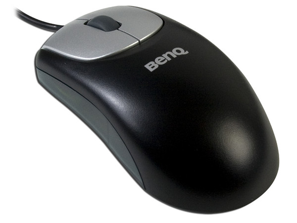 Mouse Óptico Benq M106, PS/2. Color Negro con Plateado