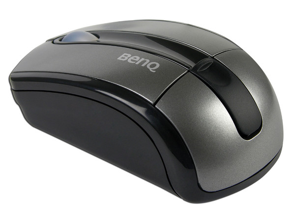Mouse BenQ P610 Óptico Inalámbrico para Laptop, USB. Color Negro con Plateado.