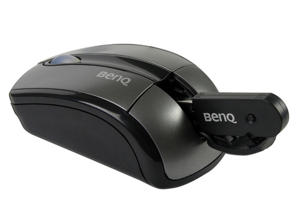 Mouse BenQ P610 Óptico Inalámbrico para Laptop, USB. Color Negro con Plateado.