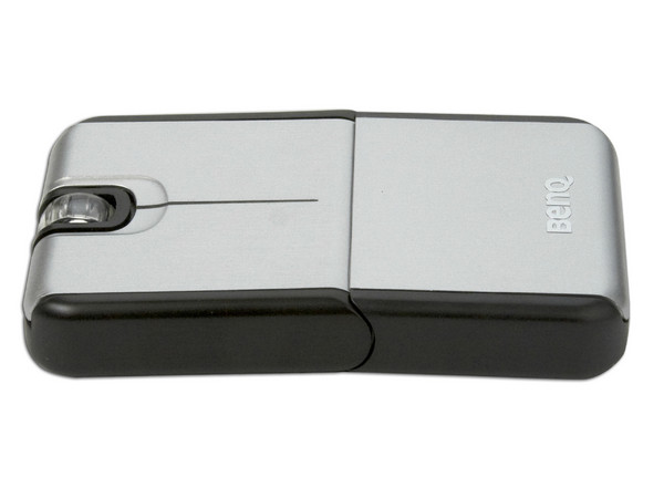 Mini Mouse Portable tipo Tarjeta BenQ S500 Óptico, Retráctil USB. Color Plateado