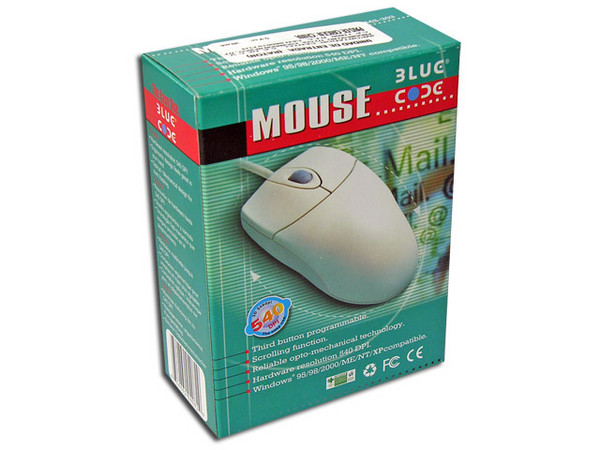 Mouse BlueCode con 2 botones y scroll, PS/2