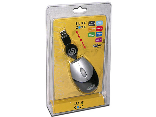 Mini Mouse Blue Code Óptico, 2 botones y scroll, USB