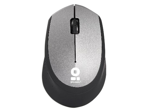 Mouse Óptico Inalámbrico BRobotix, hasta 1000 dpi, Receptor USB. Color Gris/Negro.