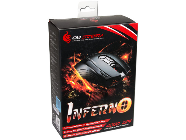 Gaming Mouse Láser CM Storm Inferno, 4000dpi, 11 Botones, USB.