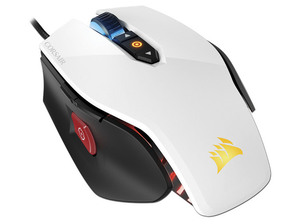 Mouse Gamer Corsair M65, sensor óptico de hasta 12000 dpi y sistema de peso regulable, USB. Color Blanco.