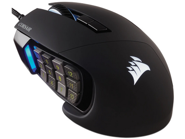 Mouse Gamer Corsair Scimitar RGB Elite Gaming, hasta 18,000 dpi, 17 botones, USB. Color Negro.