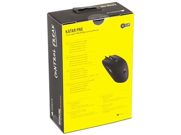 Mouse Gamer Corsair KATAR PRO, hasta 12,400 dpi, 6 botones, RGB. Color Negro.
