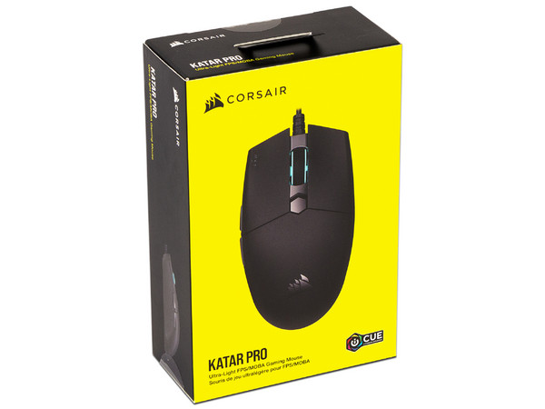 Mouse Gamer Corsair KATAR PRO, hasta 12,400 dpi, 6 botones, RGB. Color Negro.