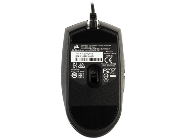 Mouse Gamer Corsair KATAR PRO, hasta 12,400 dpi, 6 botones, RGB. Color Negro.