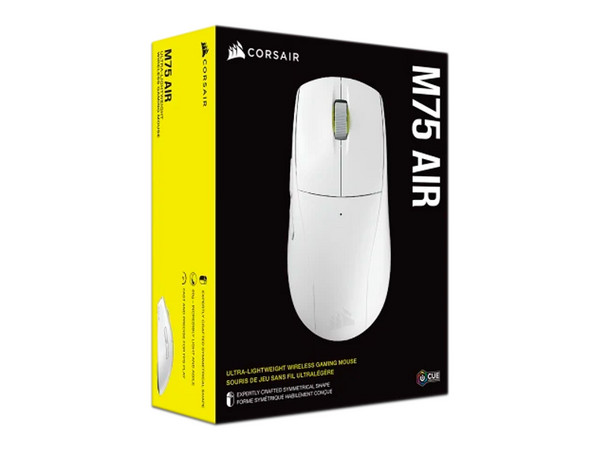 Mouse Gamer Corsair M75 AIR, hasta 25,000 DPI, Receptor USB, Color Blanco.