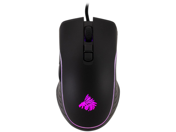 Mouse Óptico Gamer Eagle Warrior Cobra, hasta 3200 dpi, 6 botones, Iluminación RGB. Color Negro.